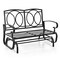 Outdoor Olefin Fabric Glider Bench with Cushions 2-Seat Patio Loveseat Rocker and Steel Frame